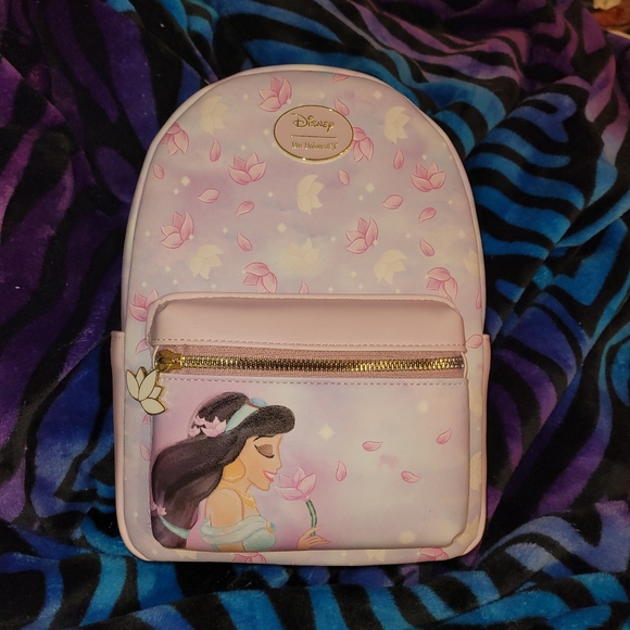 Disney Her Universe Jasmine lotus flower mini backpack NWT - Picture 1 of 7